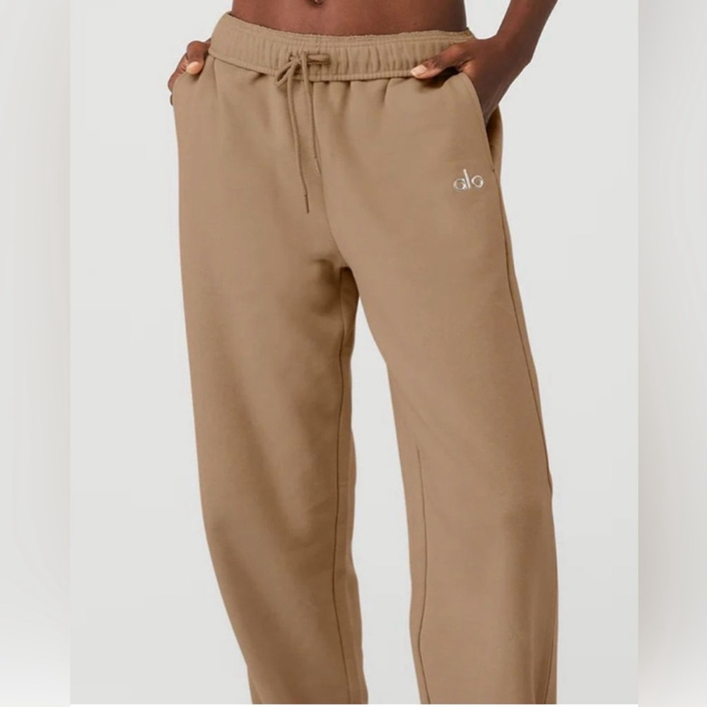 Alo Yoga Neutral Taupe Jogger Sweatpants XXS Soft Minimal Lounge Set Essential